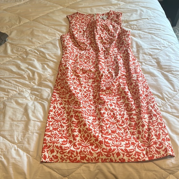 Banana Republic Factory Sheath Dress - Orange & Cream 0 - Picture 2 of 2